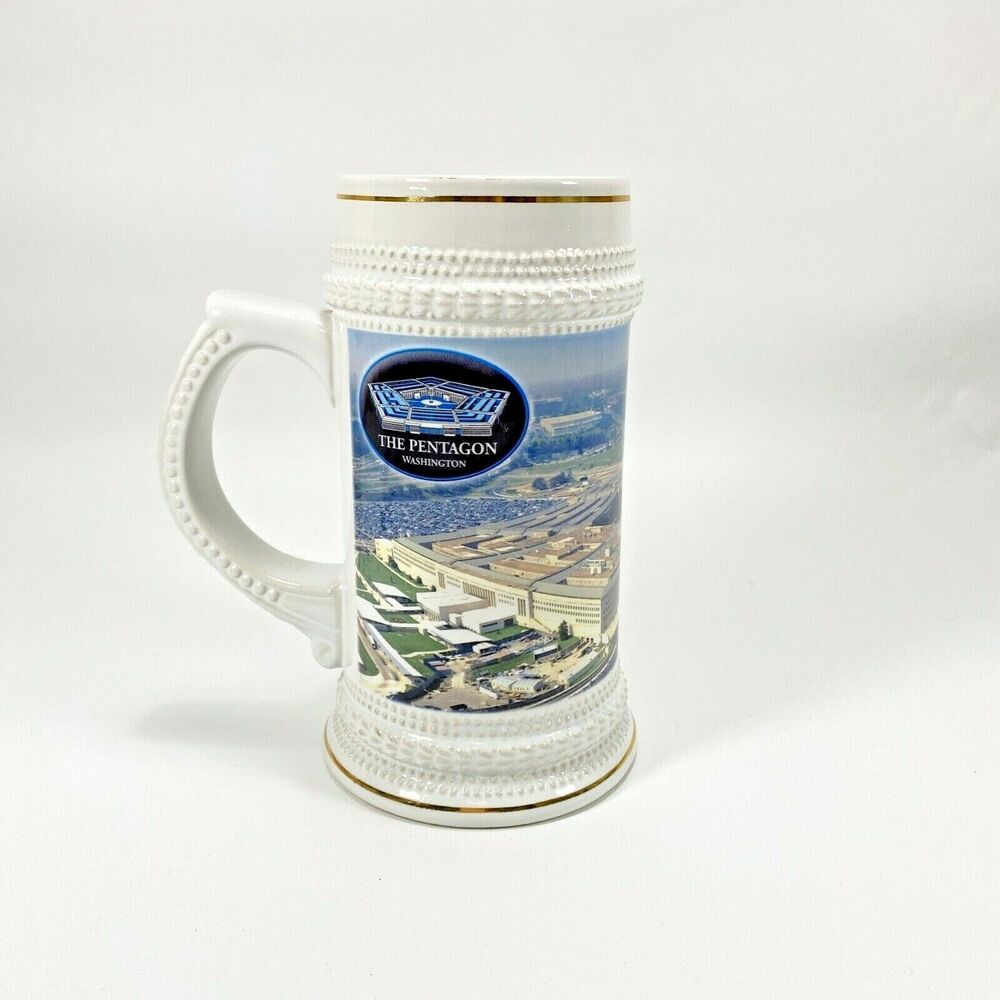 The Pentagon Washington Stein Mug Souvenir Photo Image 6.5" Tall Heavy Ceramic